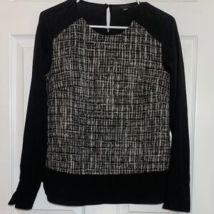 Ann Taylor mixed media Tweed/ Black Top
